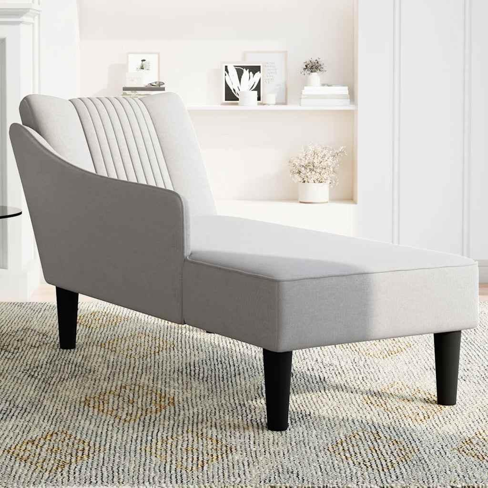 Voir la diapositive 3 : VIDAXL Fauteuil long avec accoudoir droit gris nuage tissu