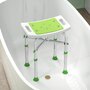 Voir la diapositive 2 : HOMCOM Siège de douche réglable en hauteur tabouret de douche ergonomique pieds antidérapants charge max. 150 Kg alu HDPE blanc vert