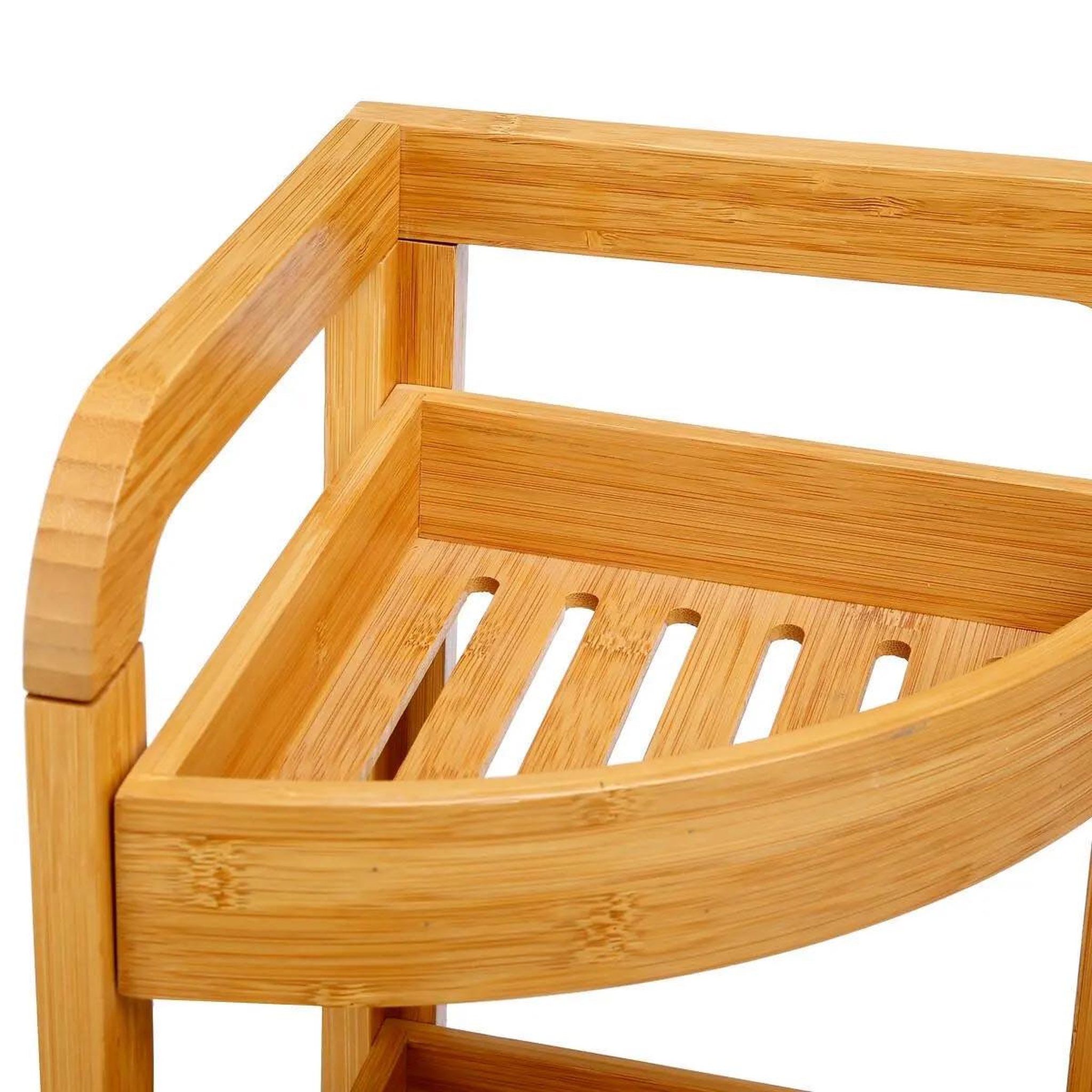 Voir la diapositive 3 : FIVE Étagère d'angle 3 niveaux  bambou  61cm naturel
