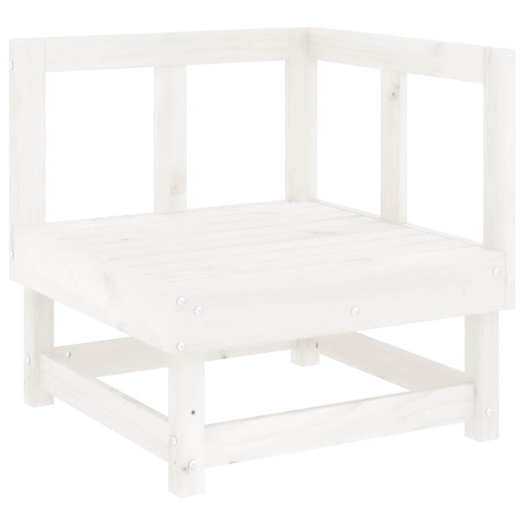 Voir la diapositive 3 : VIDAXL Salon de jardin 7 pcs Blanc Bois de pin massif