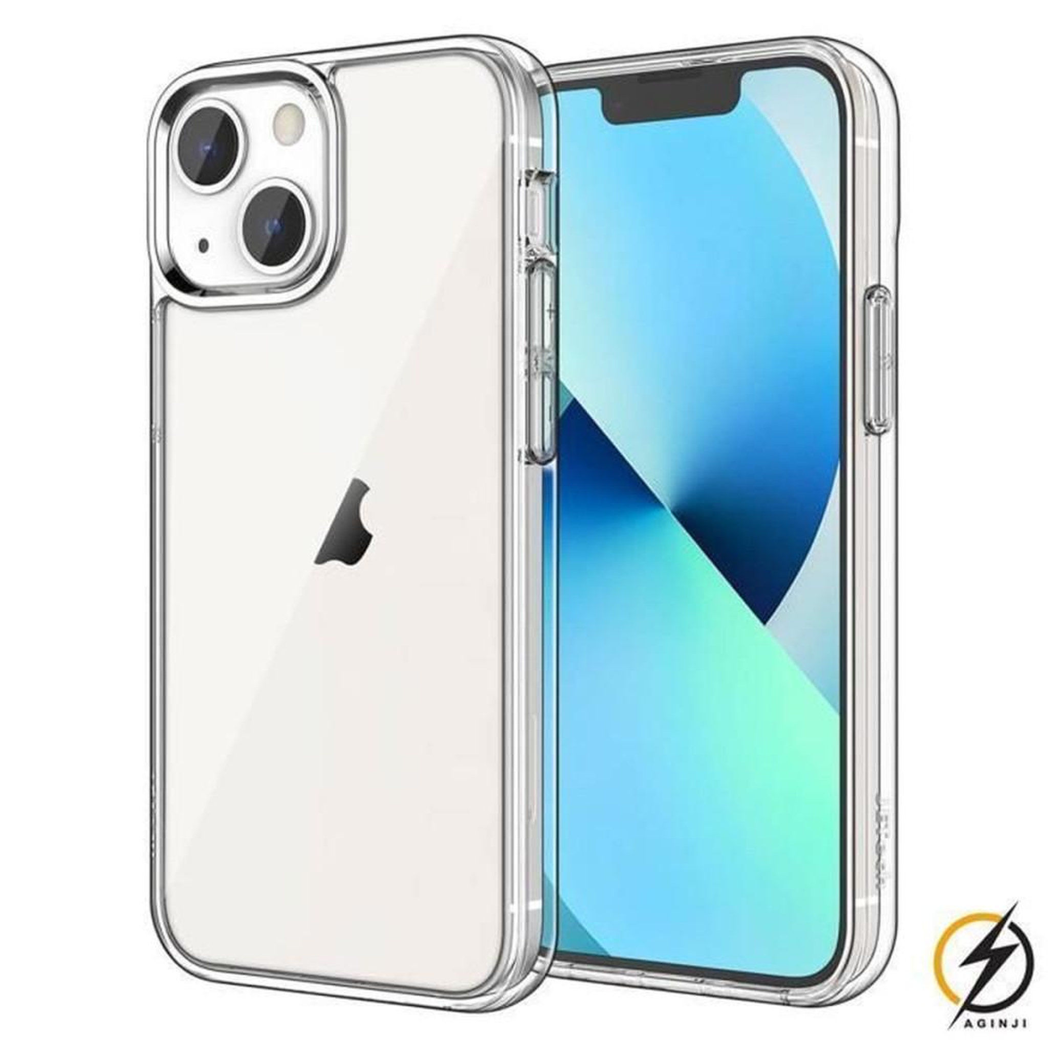 coque de protection transparente pour iPhone 13 6,1, silicone souple et TPU, dos PC rigide avec anneau magnétique Qi