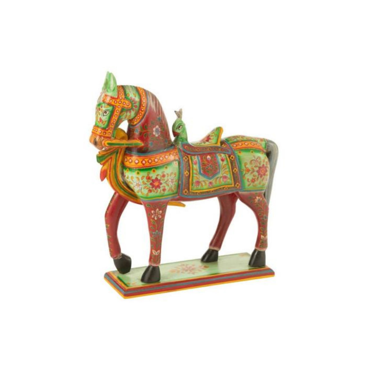 Paris Prix Statue Cheval en Bois  Mumbai  58cm Multicolore