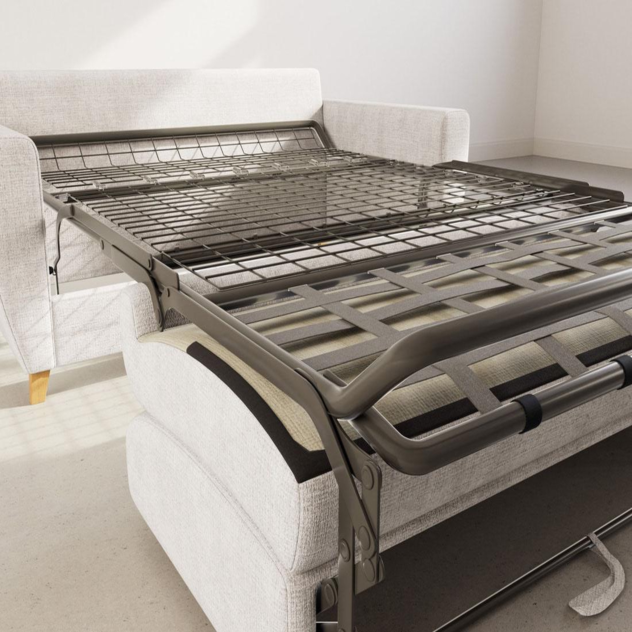 Voir la diapositive 5 : BEST MOBILIER Thibault - canapé lit 3 places convertible express couchage quotidien 140 cm matelas 18 cm en velours texturé