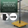 Voir la diapositive 4 : OUTSUNNY Pied de parasol carré - base de lestage poids net 25 Kg métal 4 roulettes