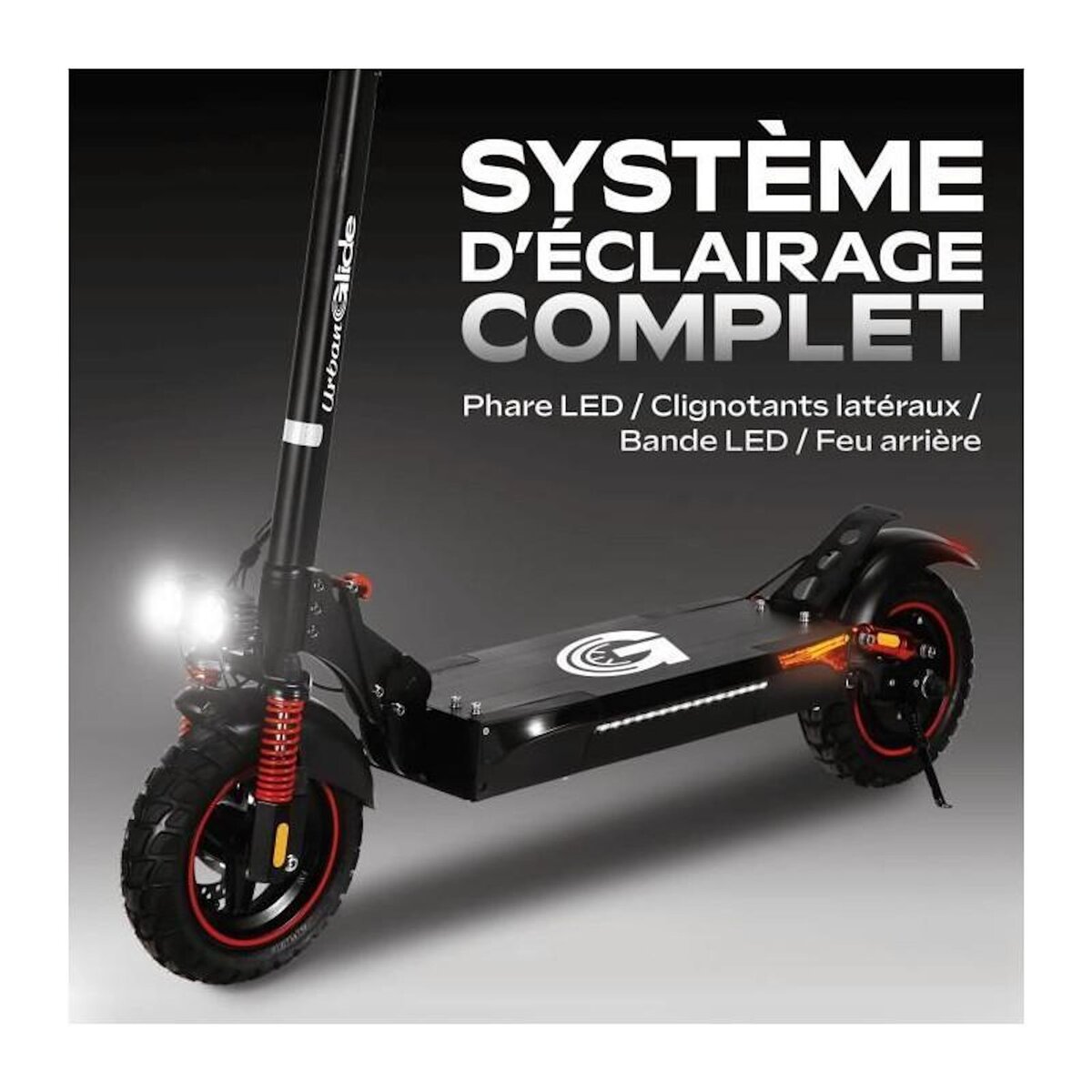 EZWAY Trottinette Électrique Adulte EZWAY EBOOST GO, Autonomie 50 Km, 25 Km/h, Pliable, Suspensions Avant et Arrière, Freins à Disque Double, Roues 10  Offroad