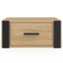 Voir la diapositive 3 : ID MARKET Lot de 2 tables de chevet murales ONYX 1 tiroir étagère suspendue bois et noir