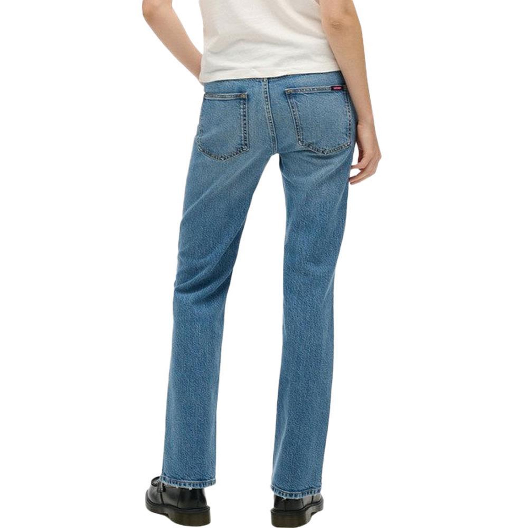 Voir la diapositive 2 : SUPERDRY Jean Droit Bleu Femme Superdry Vintage Rise Slim Flare