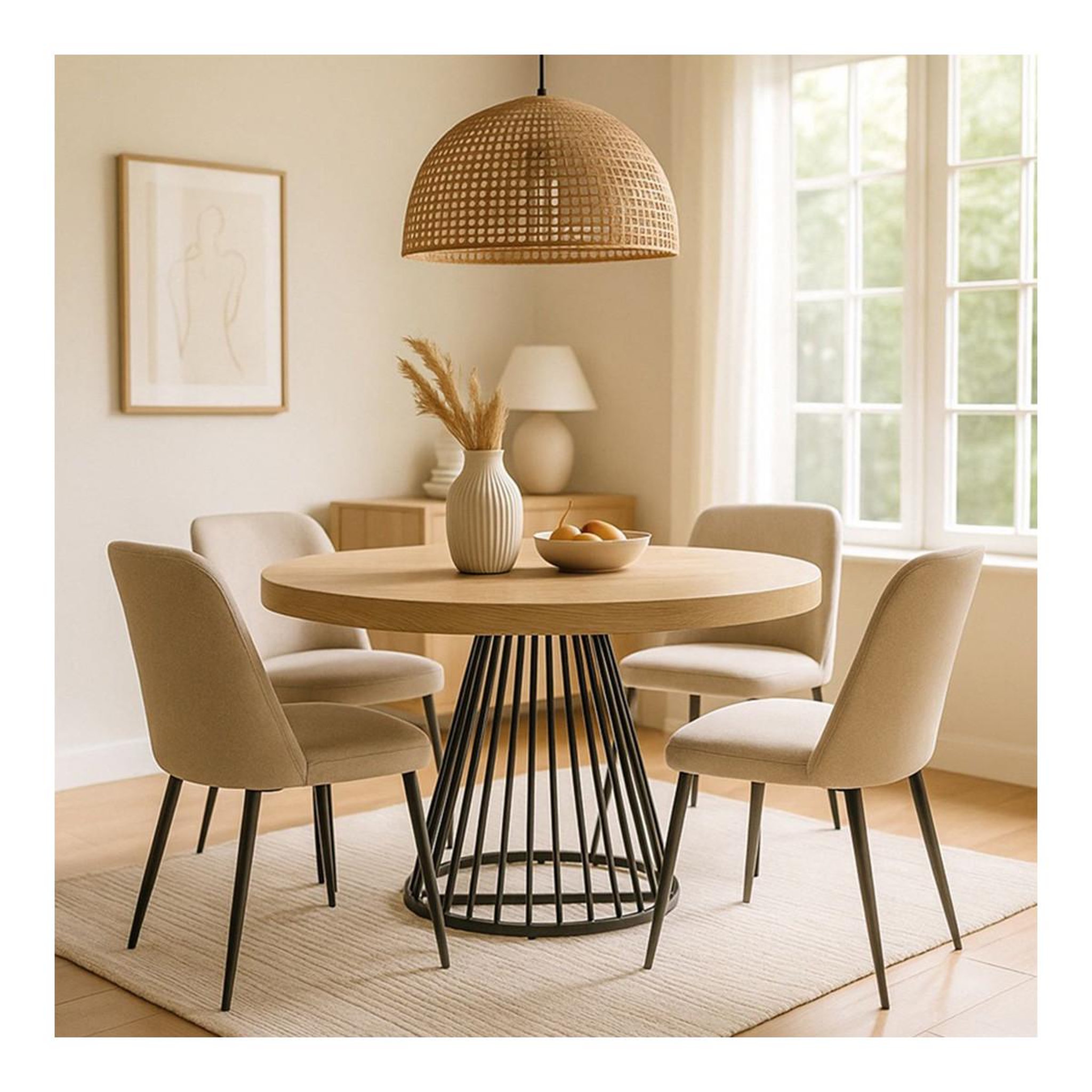 Voir la diapositive 3 : Paris Prix Table de repas extensible  virginia  110-260cm beige