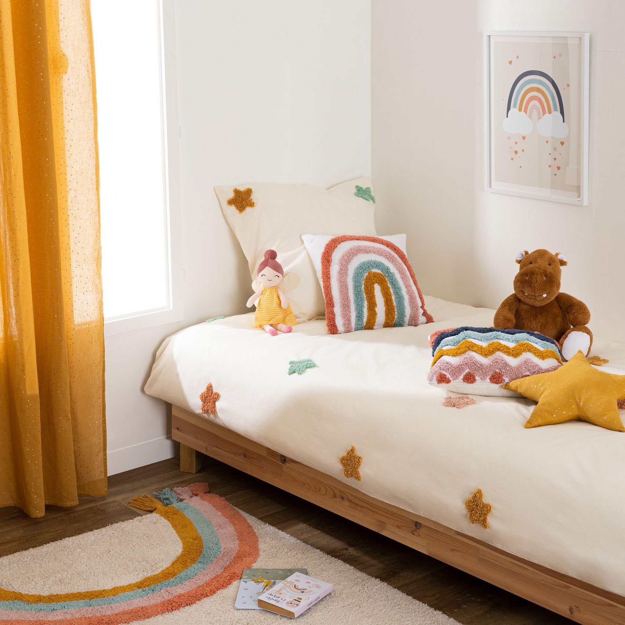 Voir la diapositive 2 : ATMOSPHERA Parure de lit enfant etoile en coton tufté - 140 x 200 cm