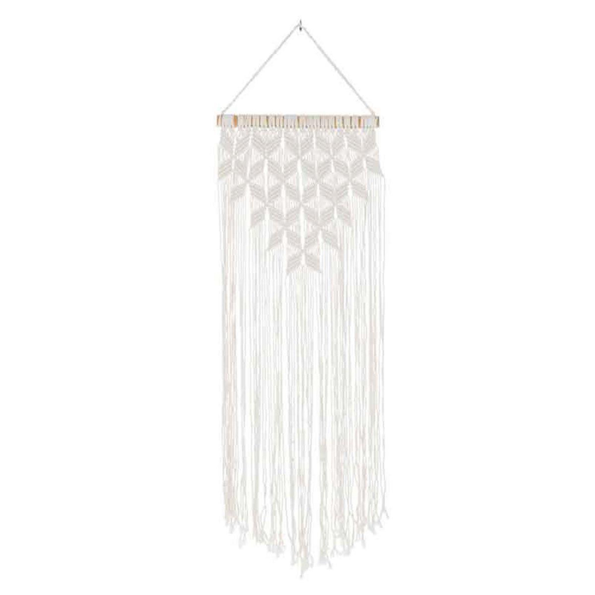 J-LINE Décoration murale  macramé long  95cm blanc