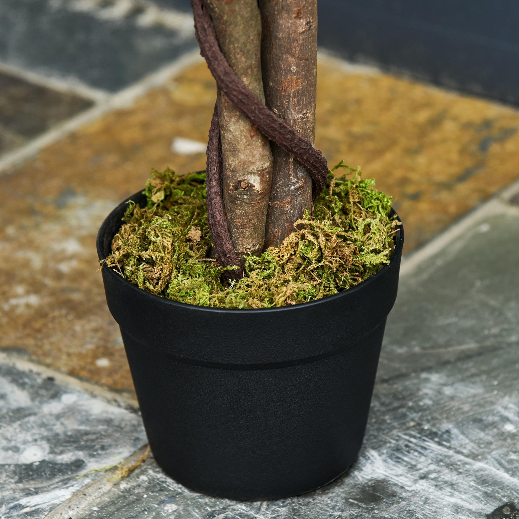Voir la diapositive 6 : OUTSUNNY Arbre artificiel plante artificiel ficus hauteur 1,2 m tronc branches liane lichen feuilles grand réalisme pot inclus