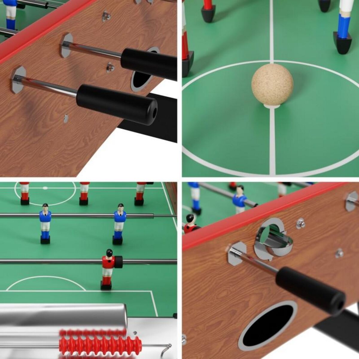 PLAY4FUN Baby-foot CLASSIC type Bistrot - 151 x 77 x 91 cm - Table de Baby-foot avec barres télescopiques et Balles Lièges Inclus