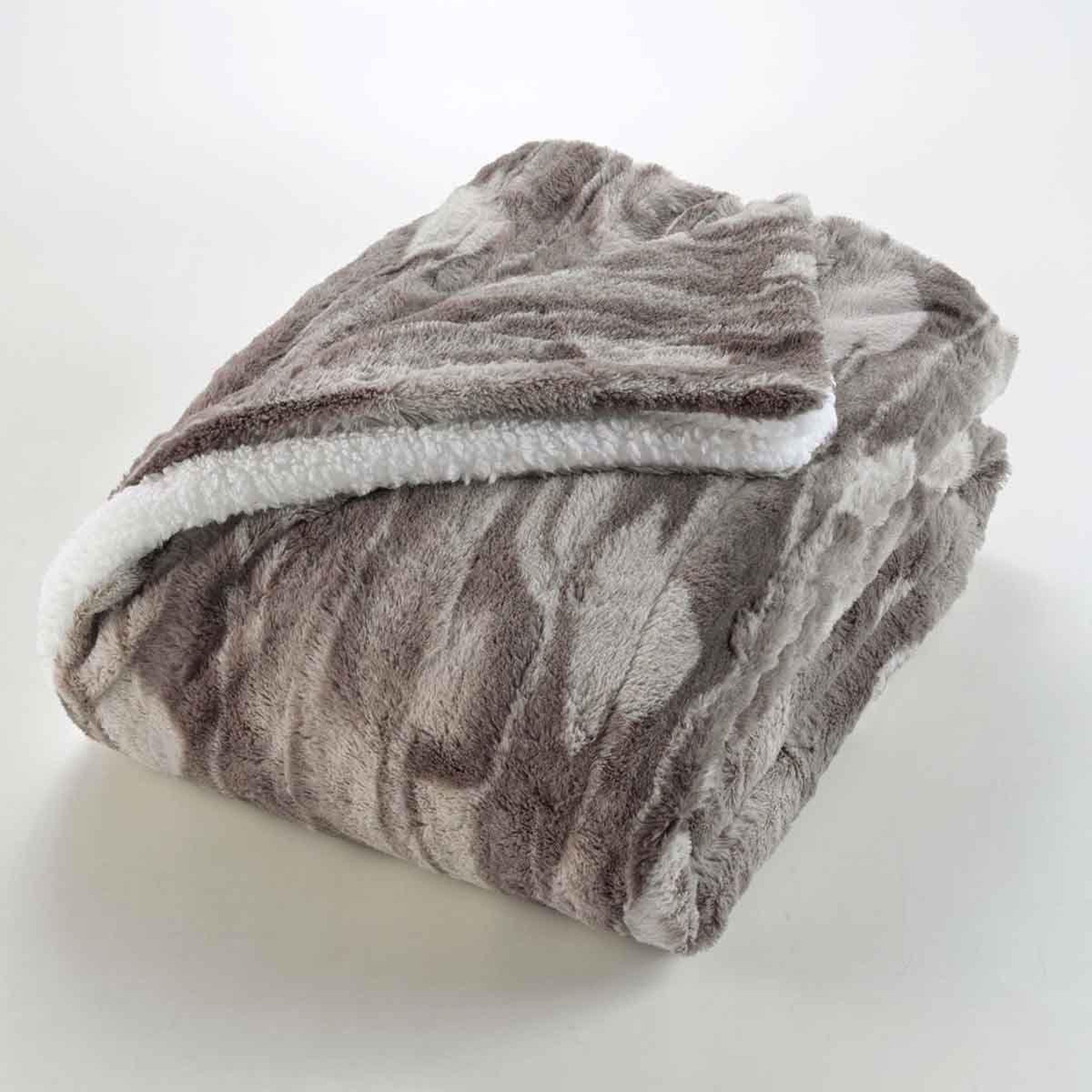 Voir la diapositive 2 : Douceur d'Intérieur Plaid imitation fourrure  caribou  125x150cm naturel