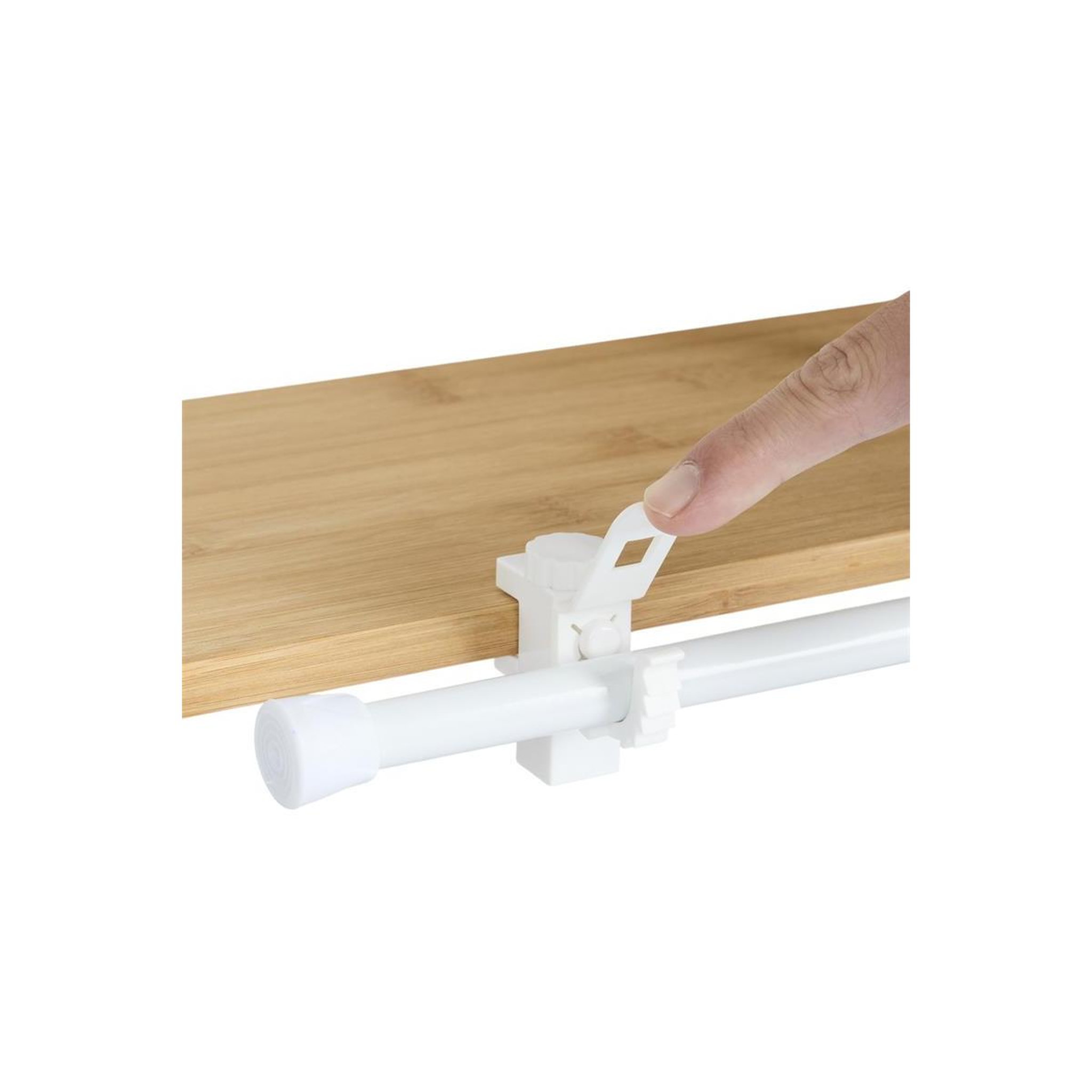 Voir la diapositive 4 : Je cherche une idee Lot de 2 supports de tringle  clips  6cm blanc