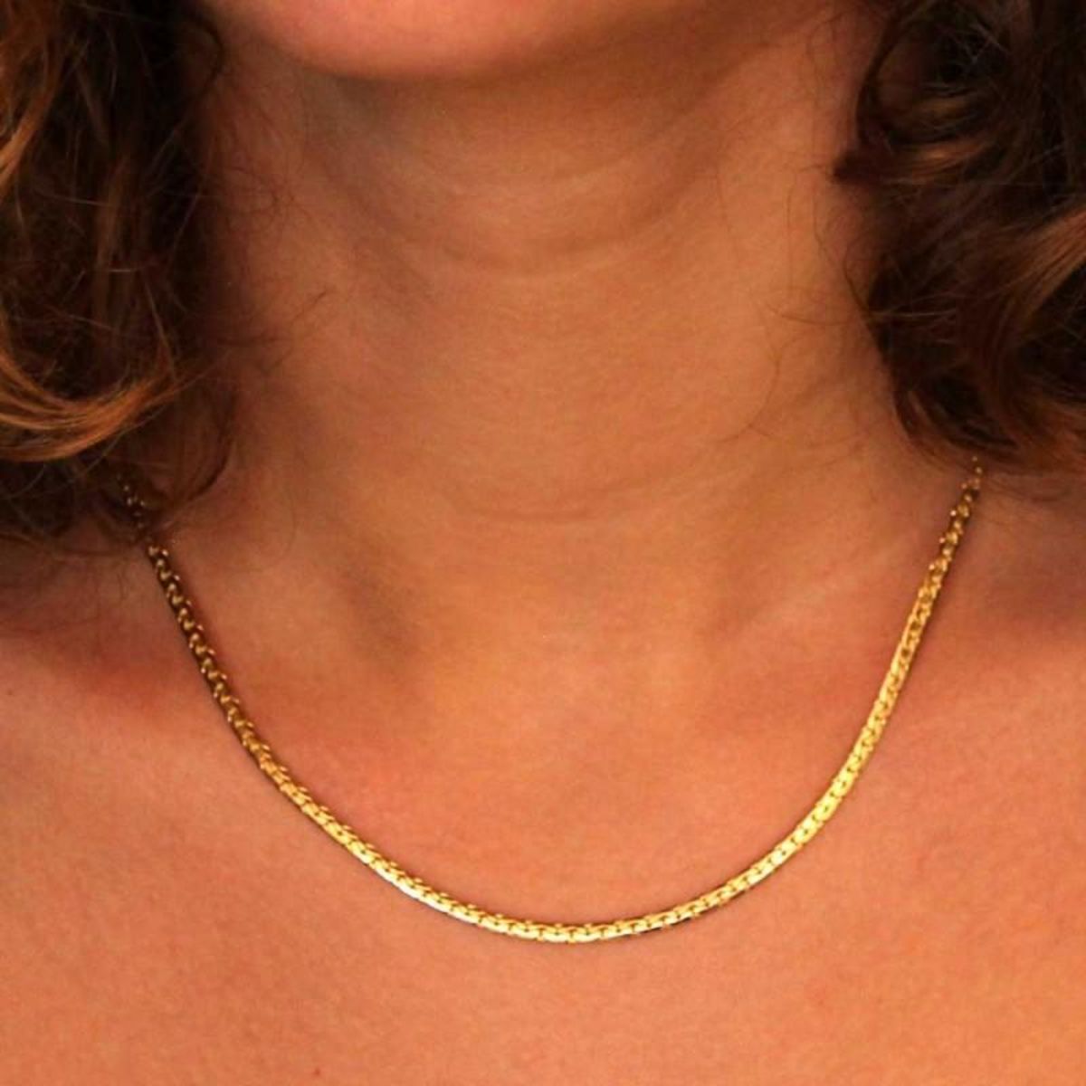 L'ATELIER D'AZUR Collier Femme Maille Haricot - Or Jaune