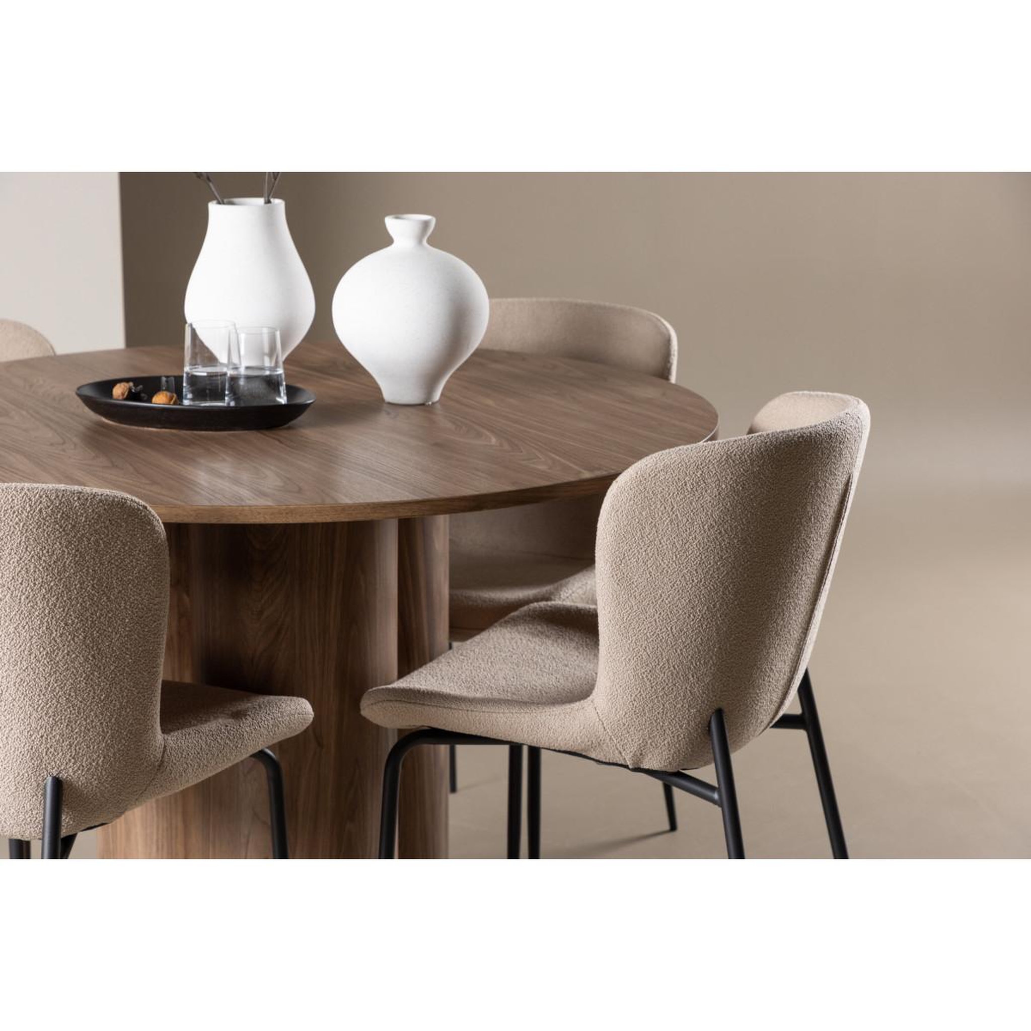 Voir la diapositive 4 : Paris Prix Ensemble table à manger & 4 chaises  olivia & modesto  110cm marron & beige