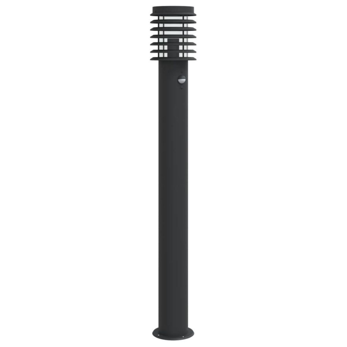 VIDAXL Lampadaire d'exterieur avec capteur noir 110cm acier inoxydable