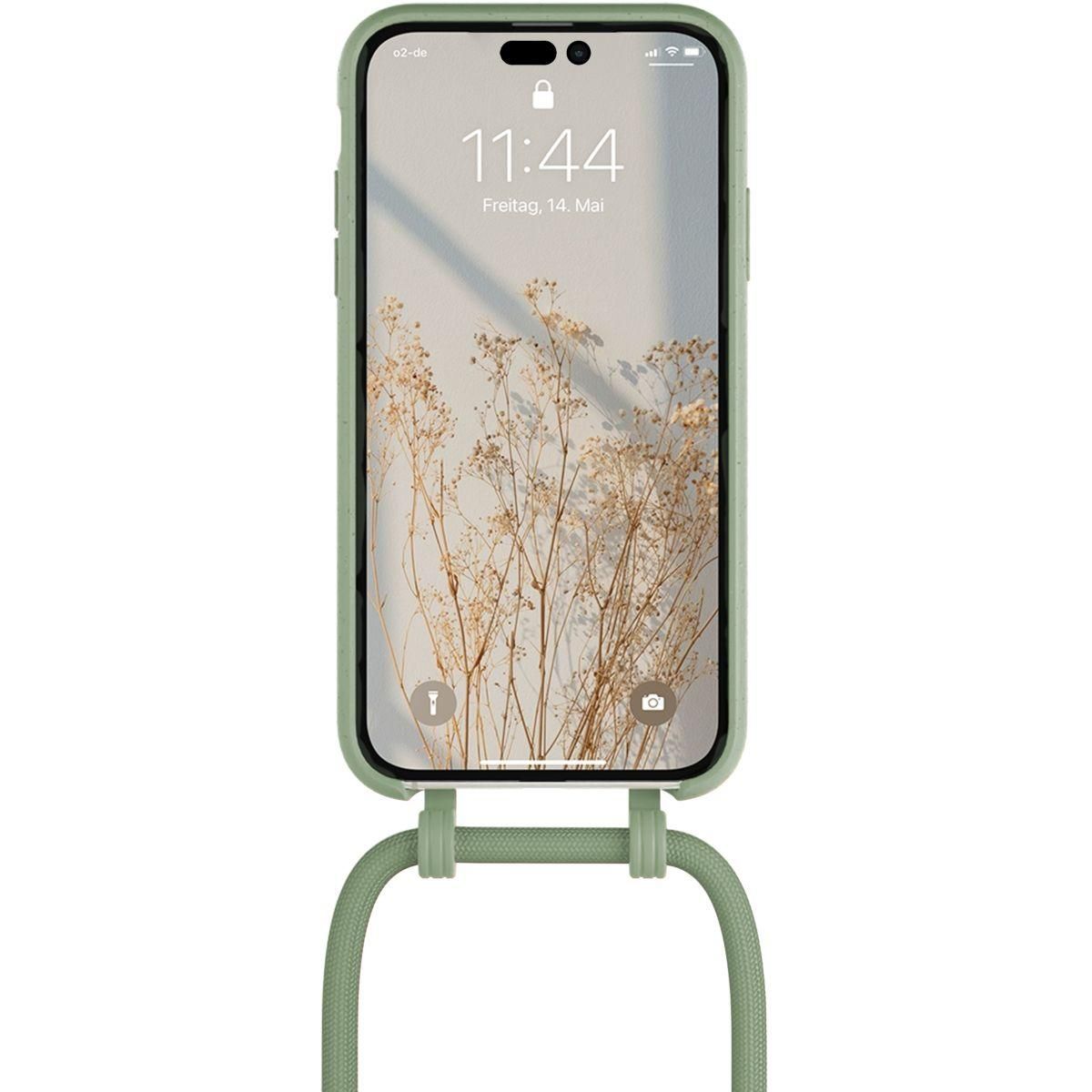 WOODCESSORIES Coque avec cordon iPhone 14 Pro Tour de cou vert