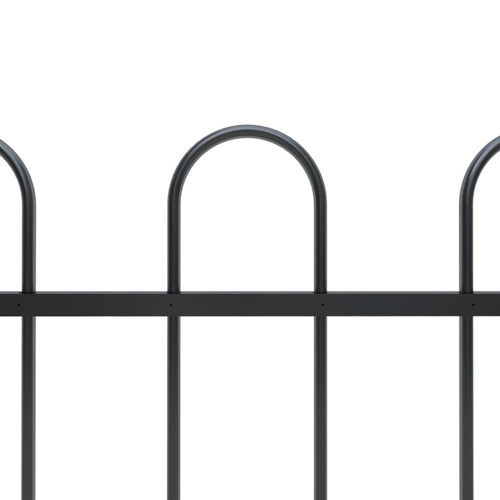 Voir la diapositive 3 : VIDAXL Cloture de jardin avec dessus en cerceau Acier 3,4 x 0,8 m Noir