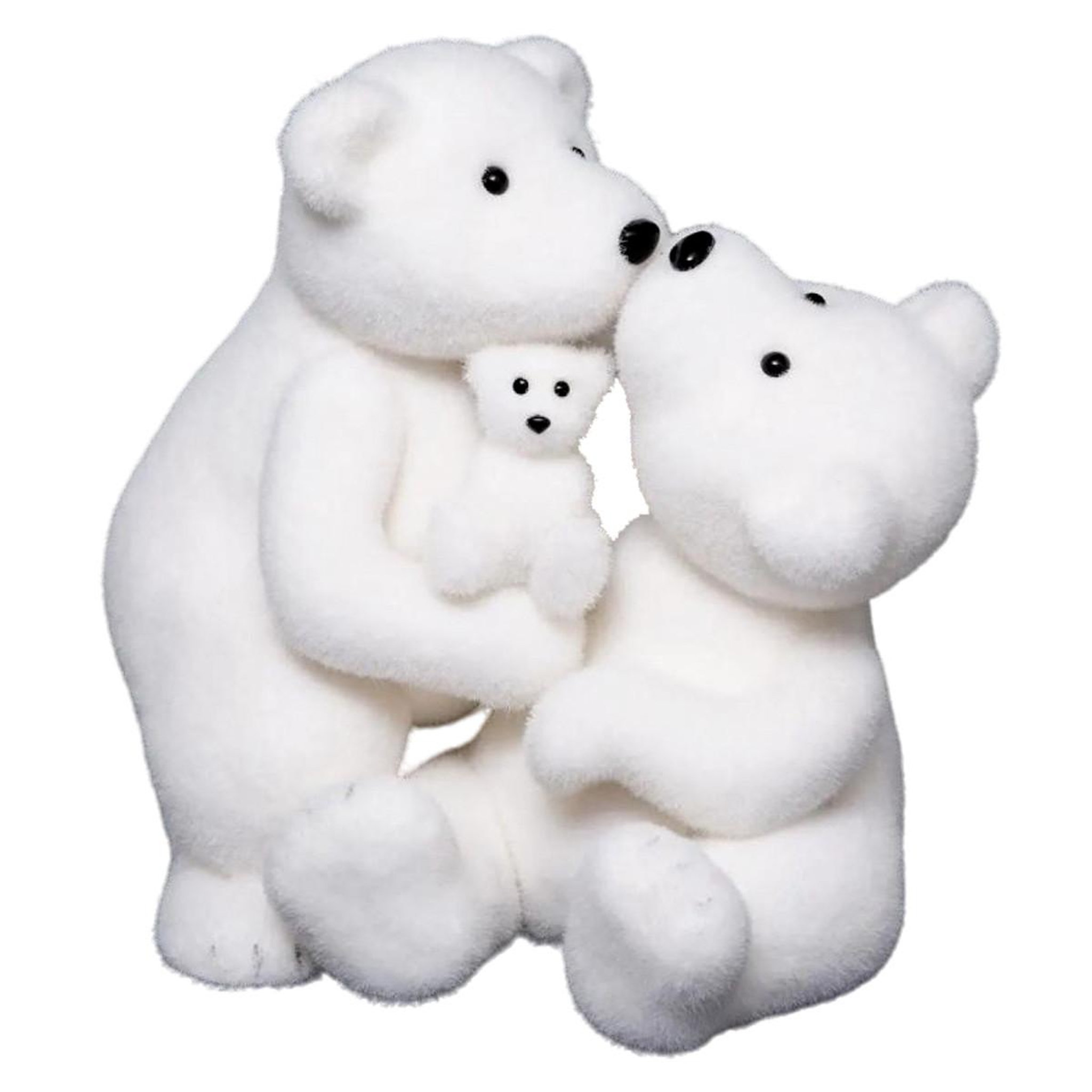 Voir la diapositive 1 : ATMOSPHERA Ours Bisou avec Bébé Déco  Manteau  40cm Blanc