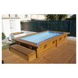 UBBINK Piscine hors sol bois rectangulaire - 200x350x71cm -Liner Bleu - SUNWATER