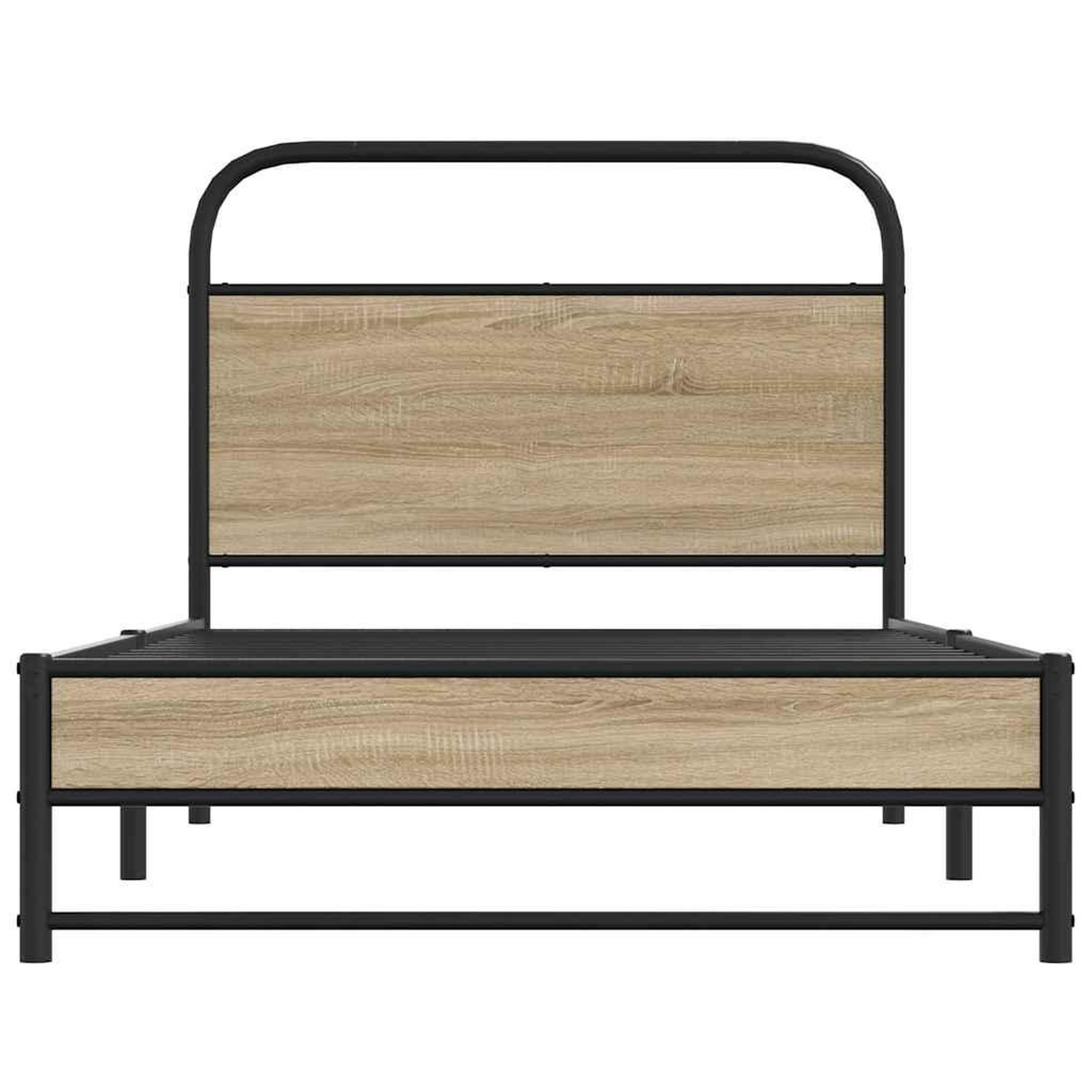 Voir la diapositive 5 : VIDAXL Cadre de lit sans matelas 100x190 cm chene fume bois ingenierie