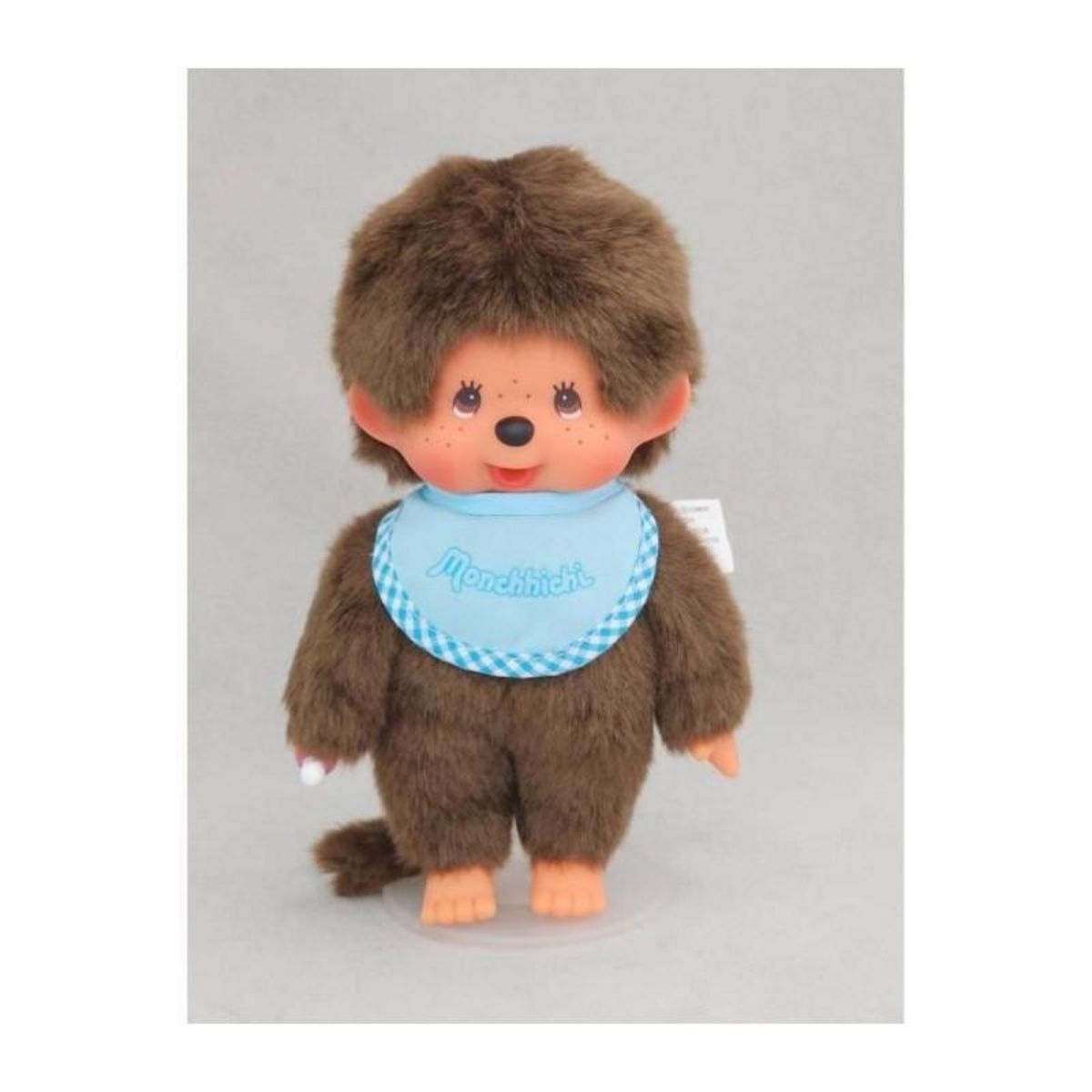 BANDAI Peluche singe - BANDAI - Monchhichi Bavoir Bleu Ciel - 20 cm