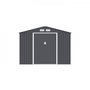 Voir la diapositive 1 : MARKET24 URANUS Abri de jardin en métal 8,84 m² - 277 x 319 x 202 cm - Kit d'ancrage inclus, 2 portes coulissantes - Gris