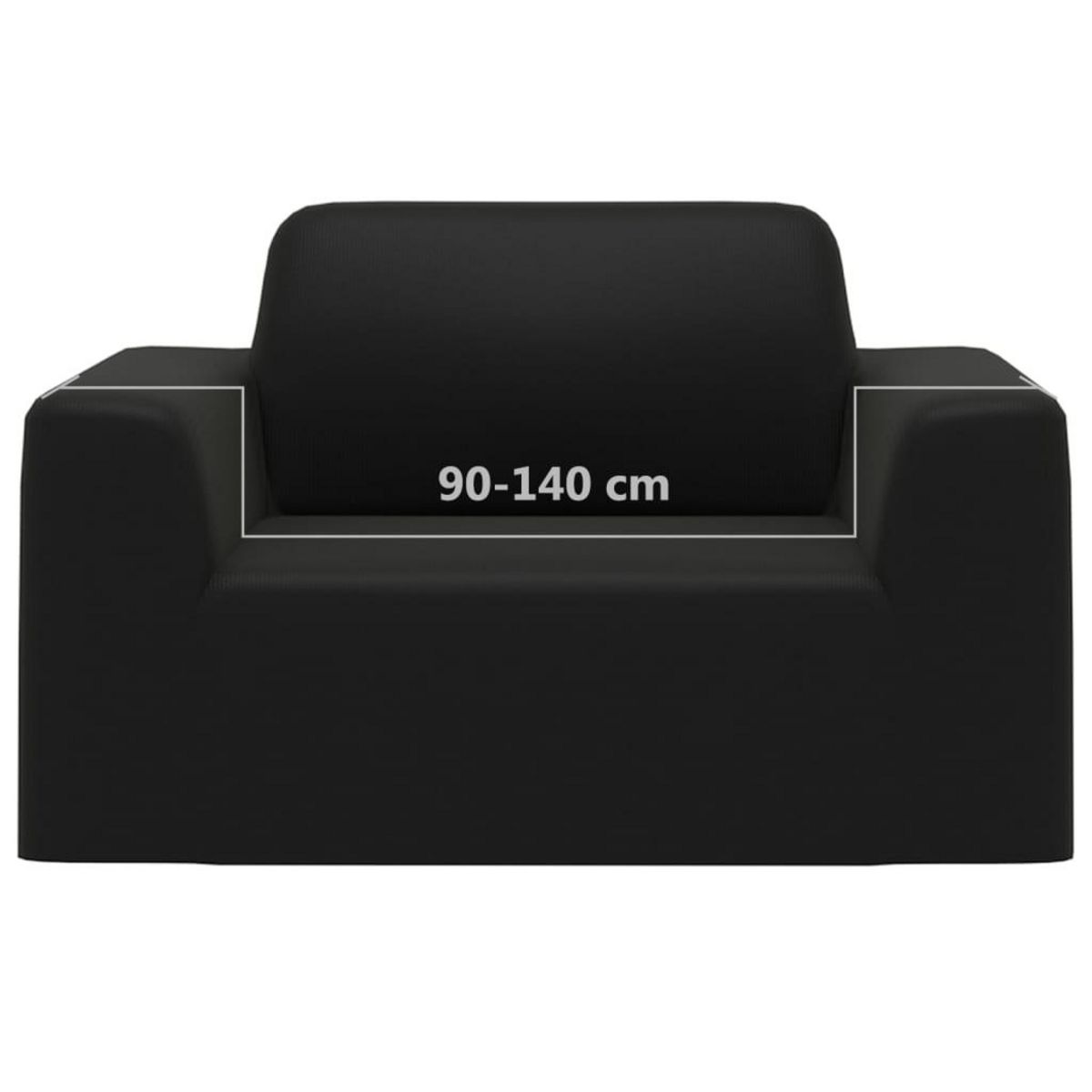 VIDAXL Housse extensible de canape Noir Jersey de polyester