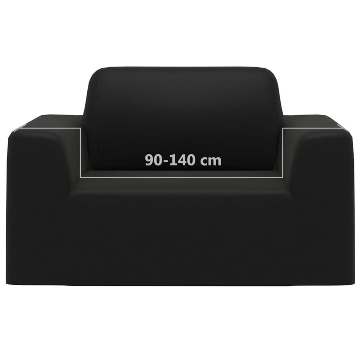 VIDAXL Housse extensible de canape Noir Jersey de polyester