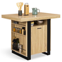 Voir la diapositive 1 : ID MARKET Ilot central PHOENIX 110 cm bois et noir avec rangements