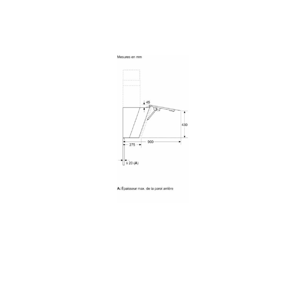 Siemens Hotte décorative inclinée 90cm 51db 441m3/h noir - LC91KLT60