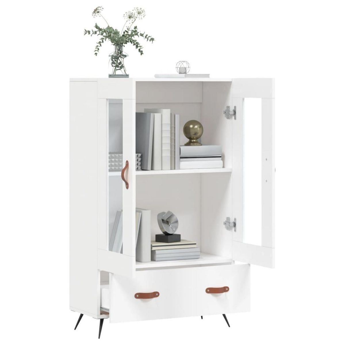 VIDAXL Buffet haut blanc 69,5x31x115 cm bois d'ingenierie