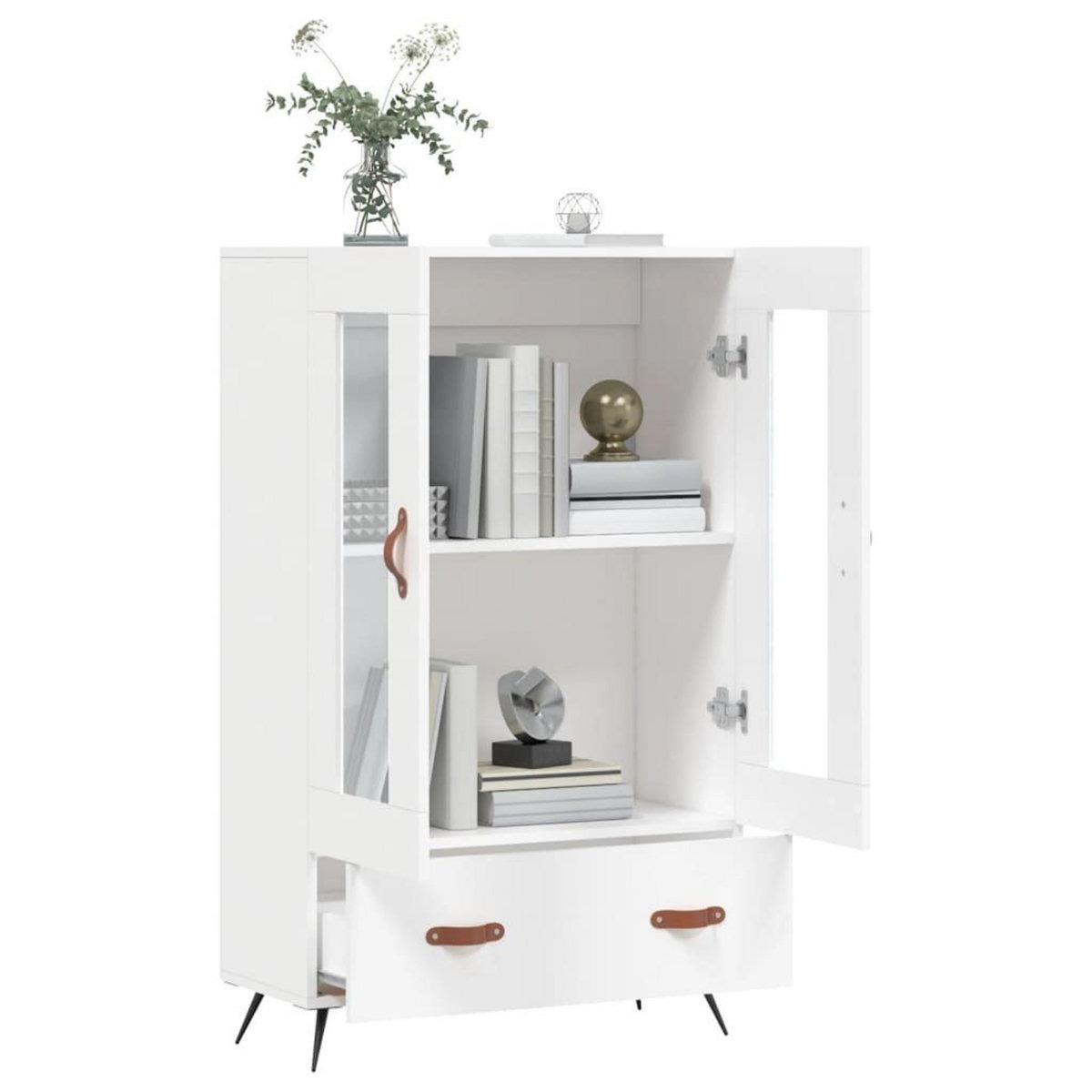 VIDAXL Buffet haut blanc 69,5x31x115 cm bois d'ingenierie
