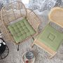 Voir la diapositive 2 : TOILINUX Galette de chaise plate Panama - 40 cm x 40 cm - Olive