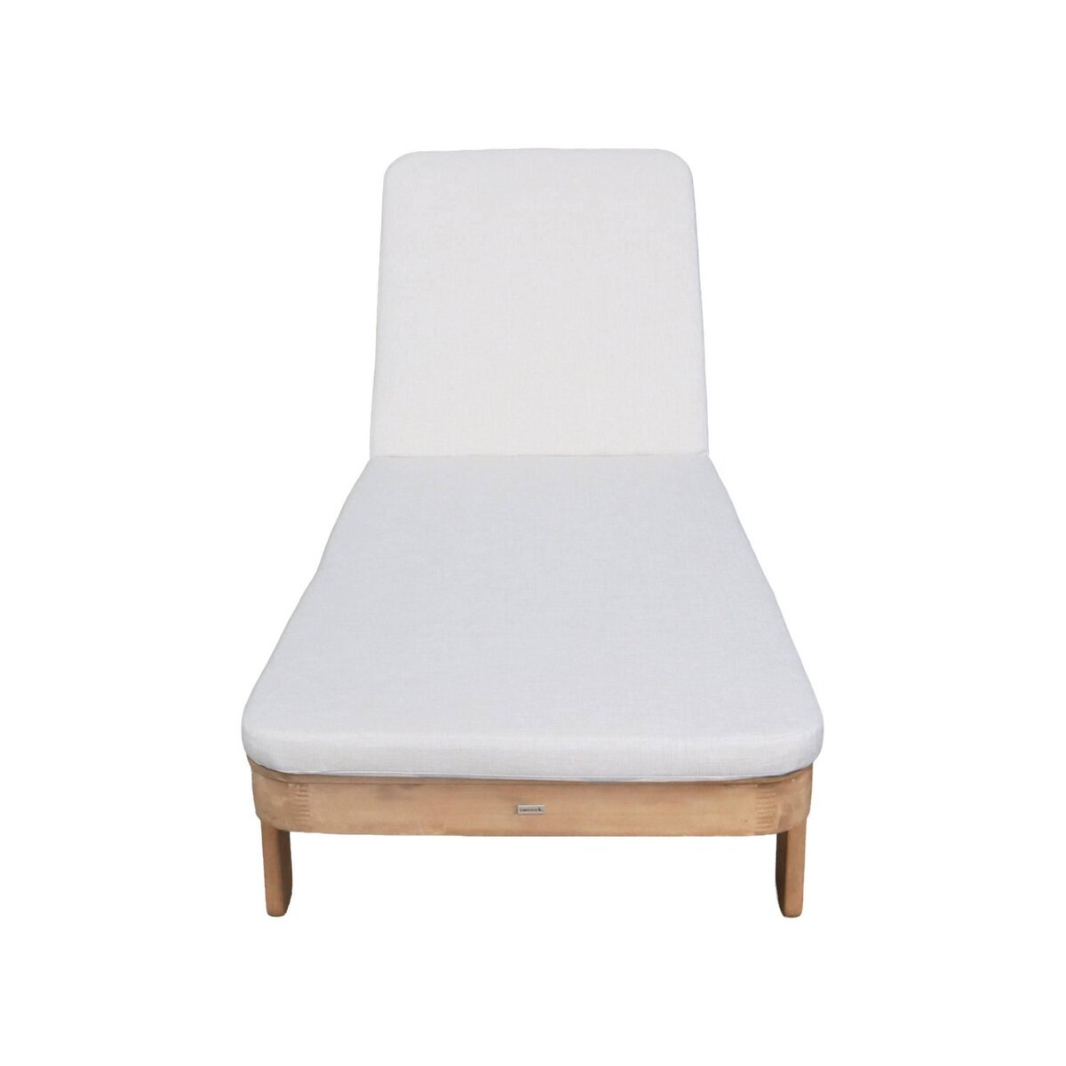 SWEEEK Bain de soleil bois d'acacia multi positions avec coussin naturel - Zenya