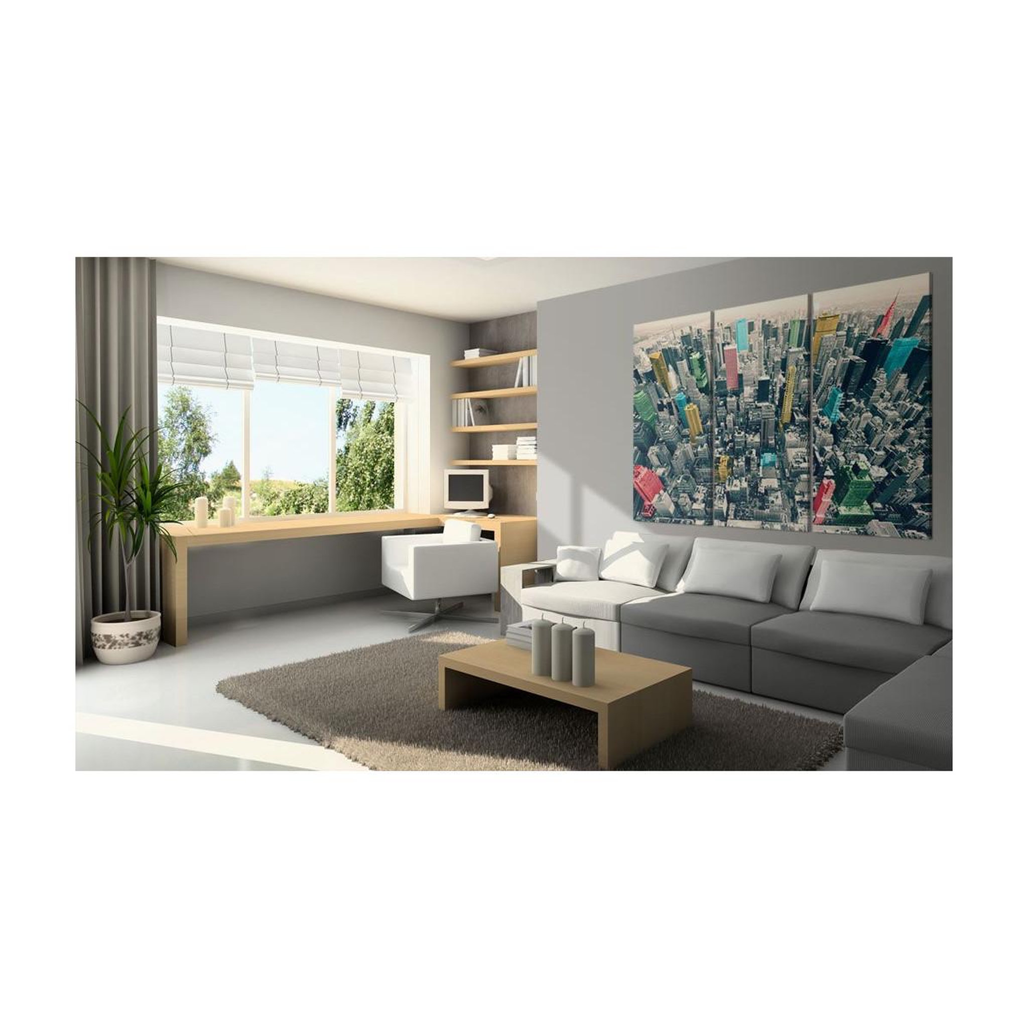 Voir la diapositive 2 : Paris Prix Tableau Imprimé  NY Noir & Blanc Mais en Couleur