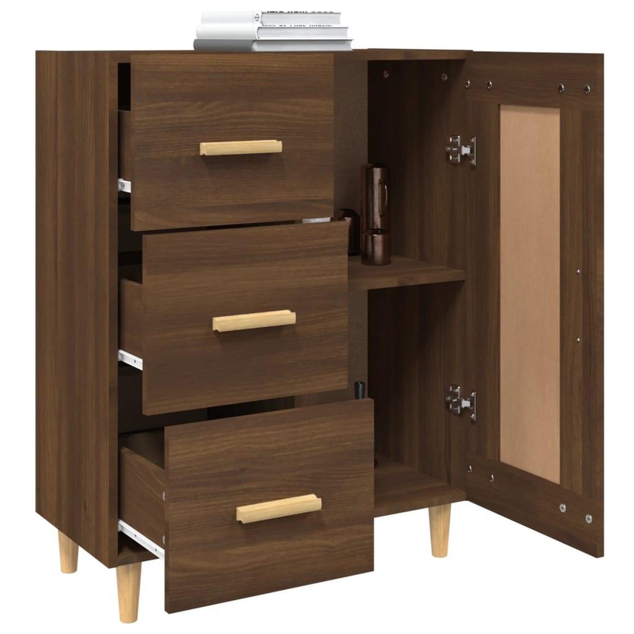 Voir la diapositive 5 : VIDAXL Buffet Chene marron 69,5x34x90 cm Bois d'ingenierie