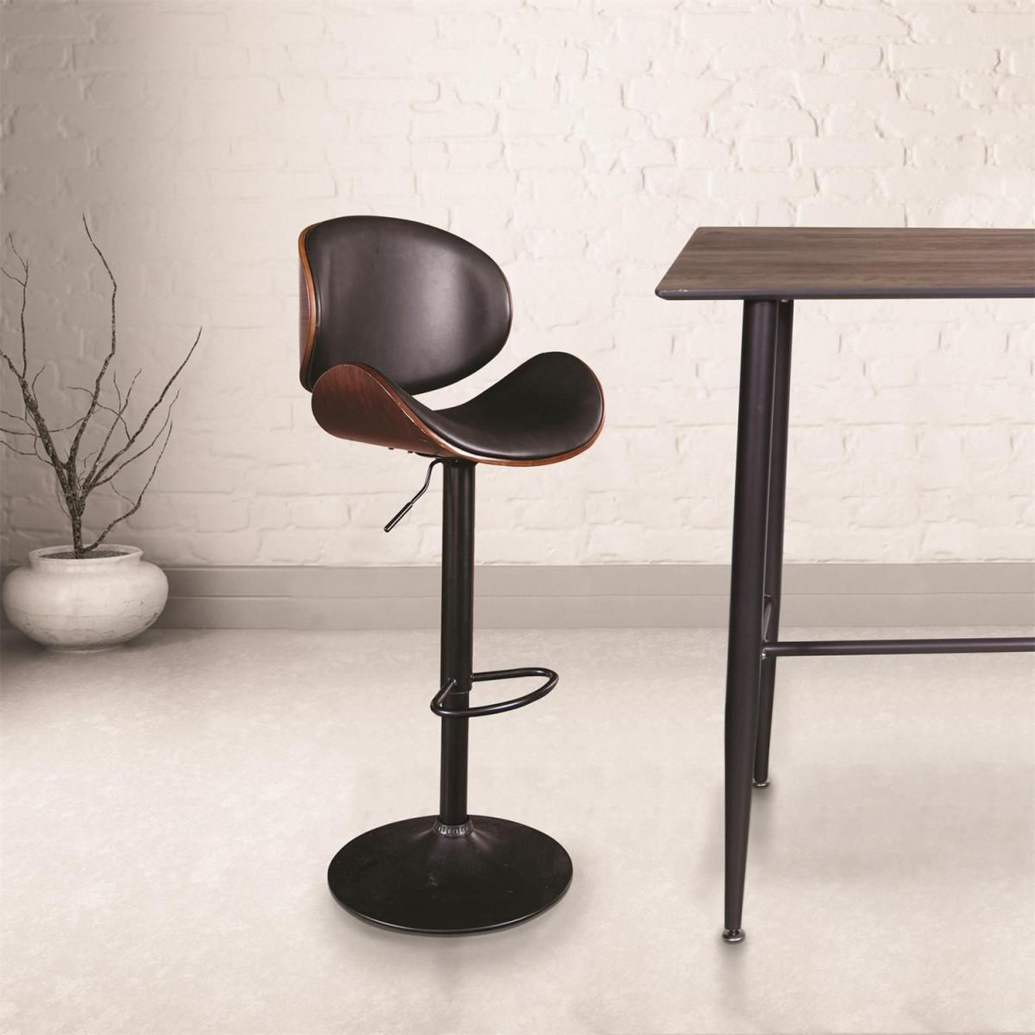 Voir la diapositive 5 : The Home Deco Factory Chaise de bar rétro design  nash  97-118cm noir