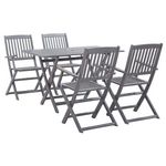 VIDAXL Ensemble a manger de jardin 5 pcs Bois d'acacia massif Gris