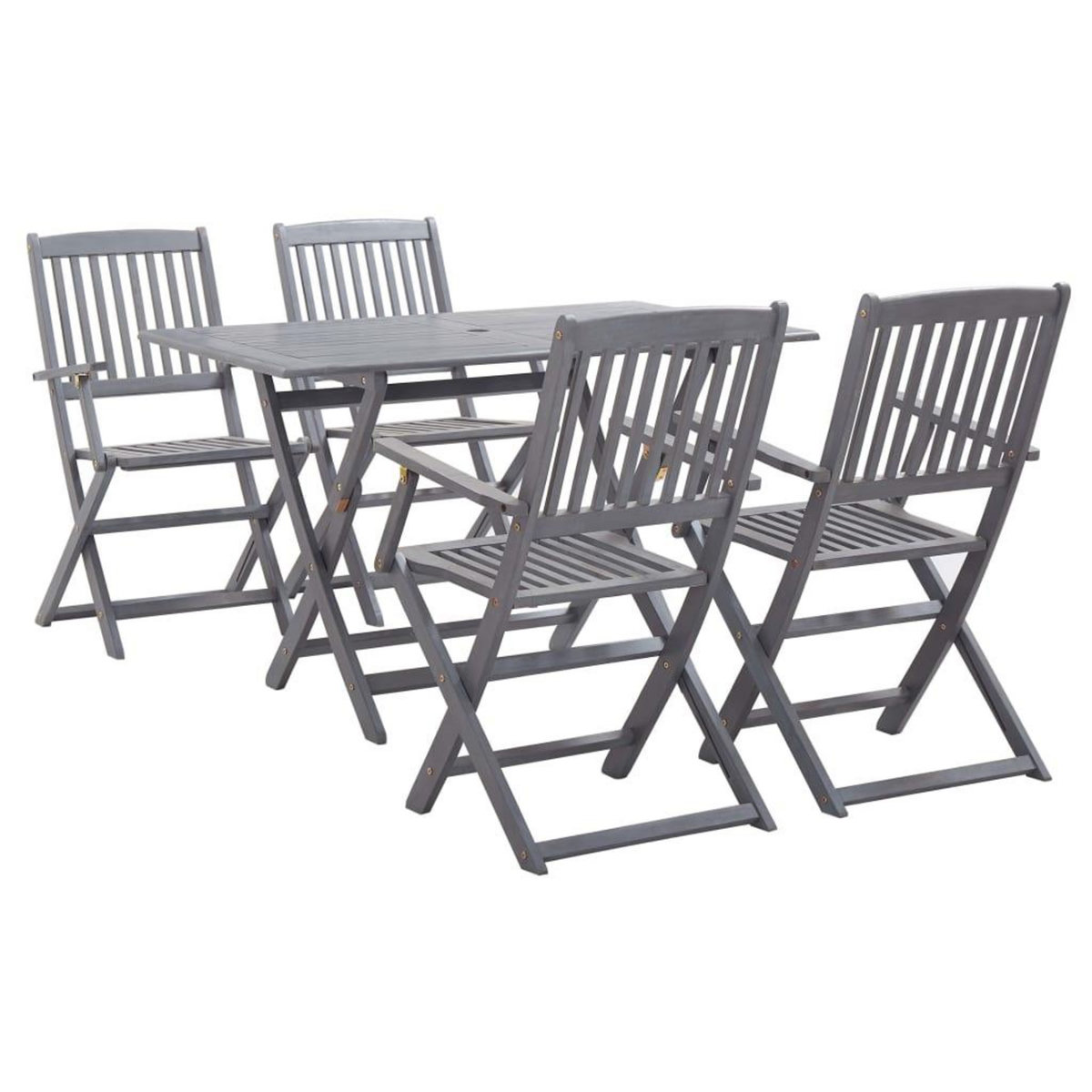 VIDAXL Ensemble a manger de jardin 5 pcs Bois d'acacia massif Gris