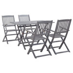 VIDAXL Ensemble a manger de jardin 5 pcs Bois d'acacia massif Gris