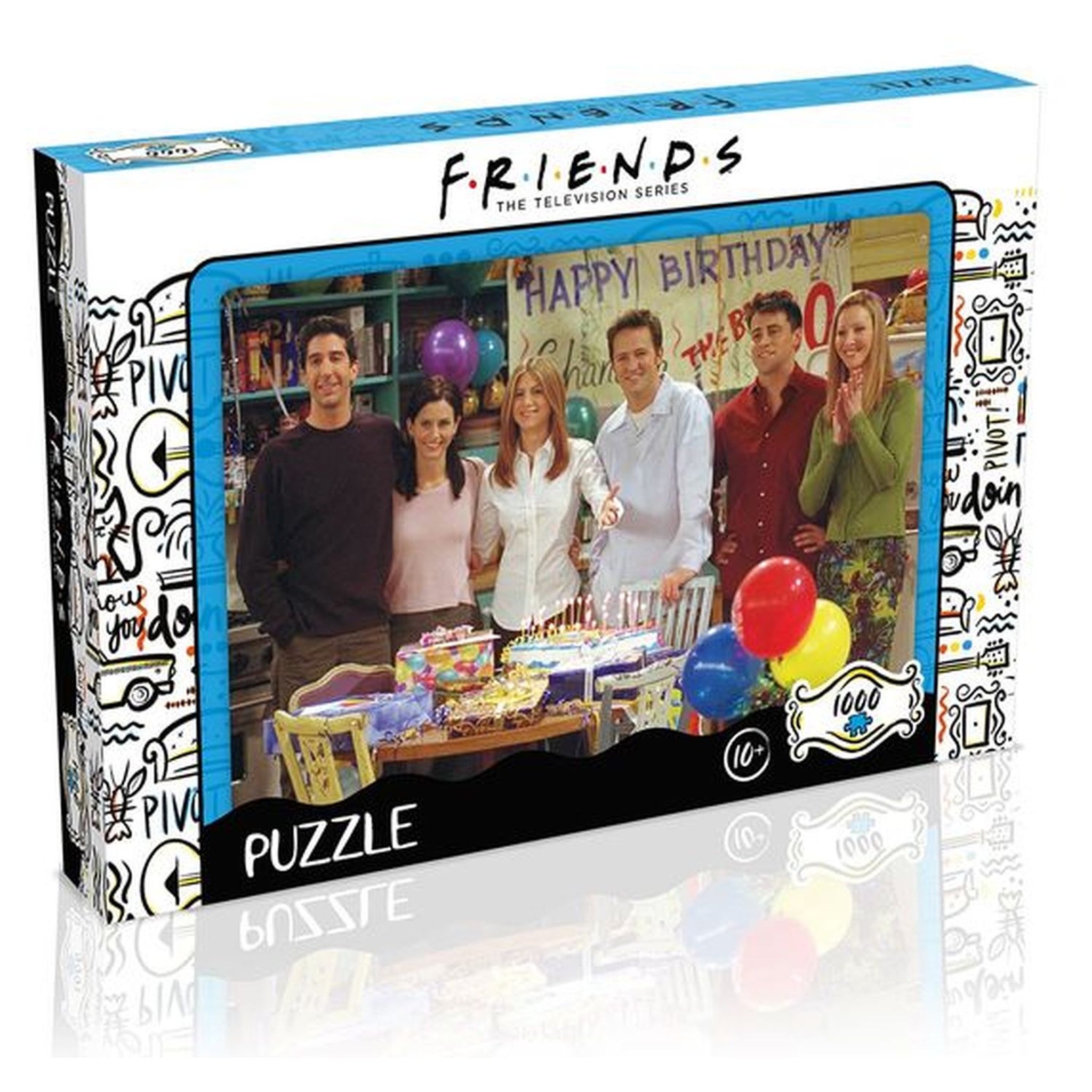 Voir la diapositive 1 :  WINNING MOVES Puzzle 1000 pièces Friends Happy Birthday 