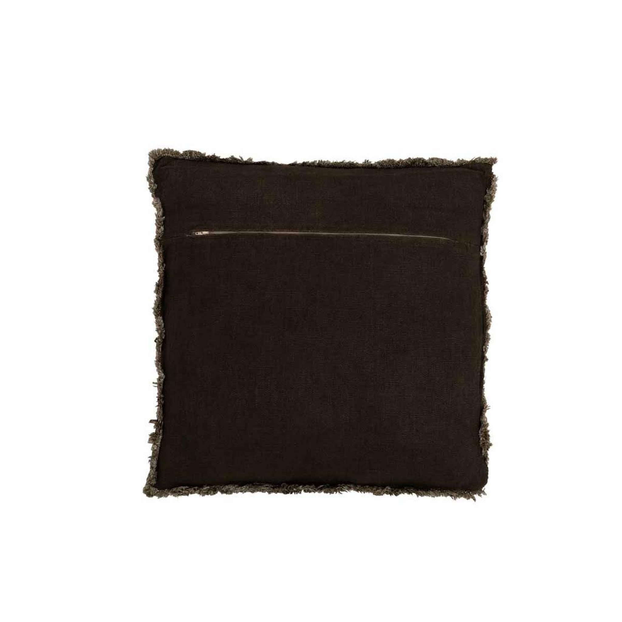 Voir la diapositive 2 : J-LINE Coussin déco  franges velours  45x45cm vert