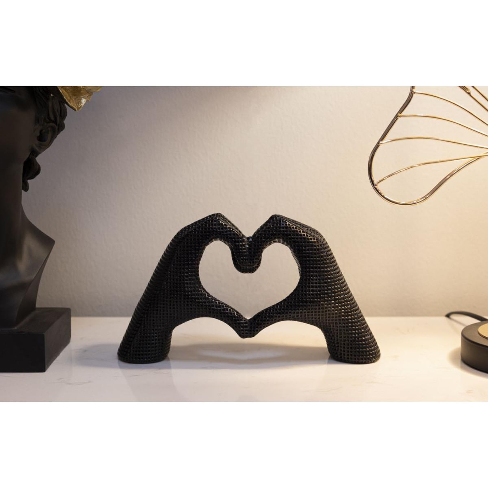 Voir la diapositive 6 : Paris Prix Mains cœur déco  lover  25cm noir
