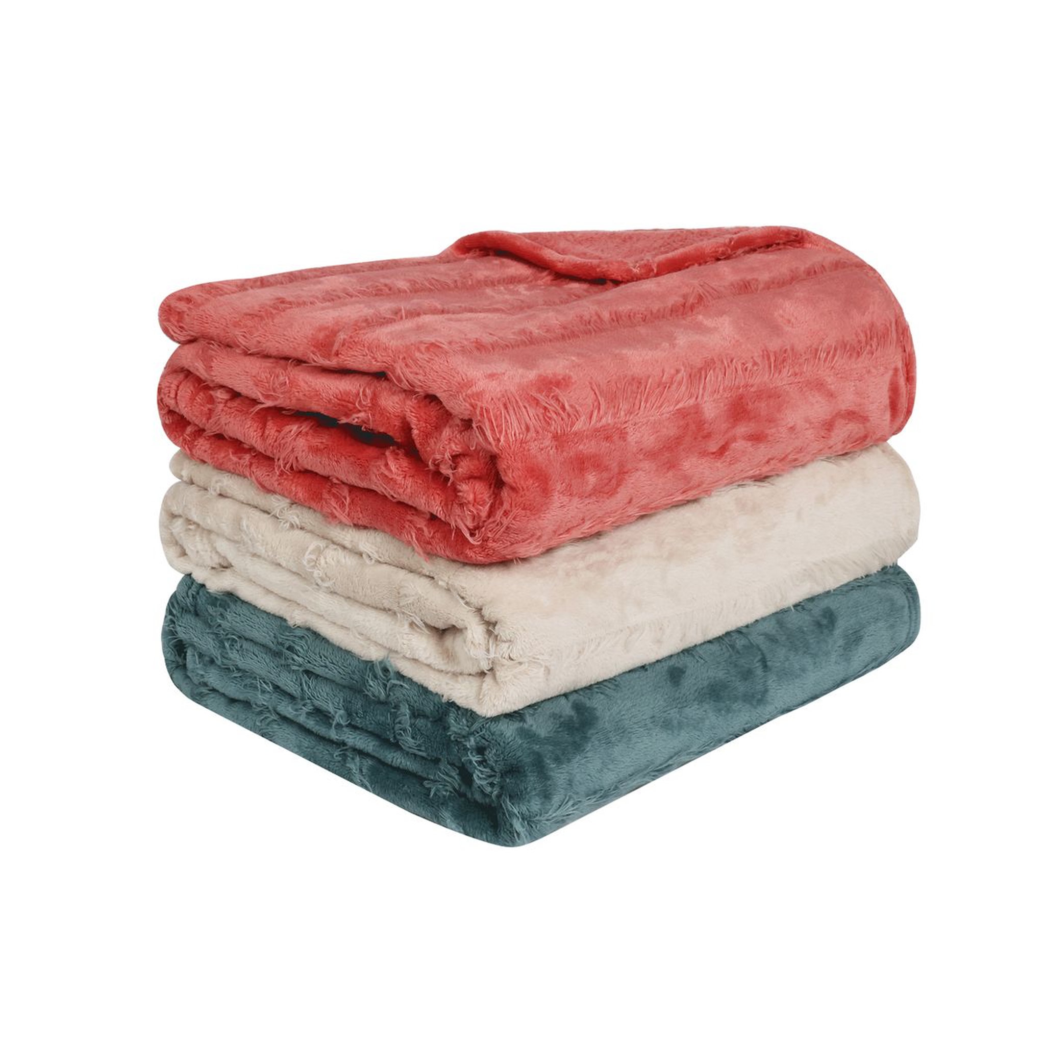 Voir la diapositive 3 : ACTUEL Plaid uni flanelle SUMMER