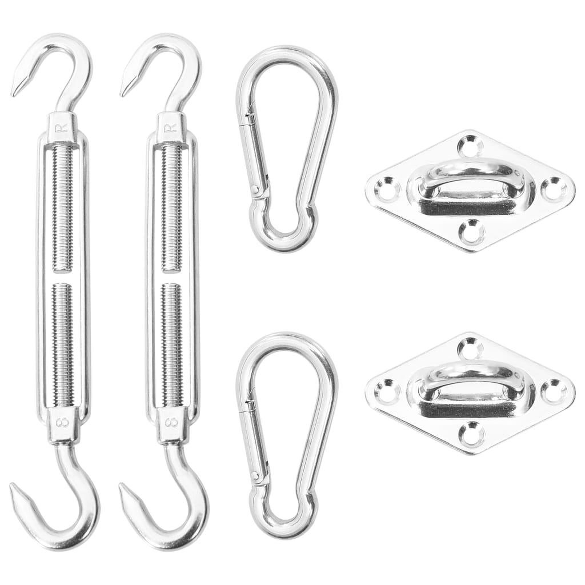 VIDAXL Kit de montage de voile d'ombrage 6 pcs acier inoxydable