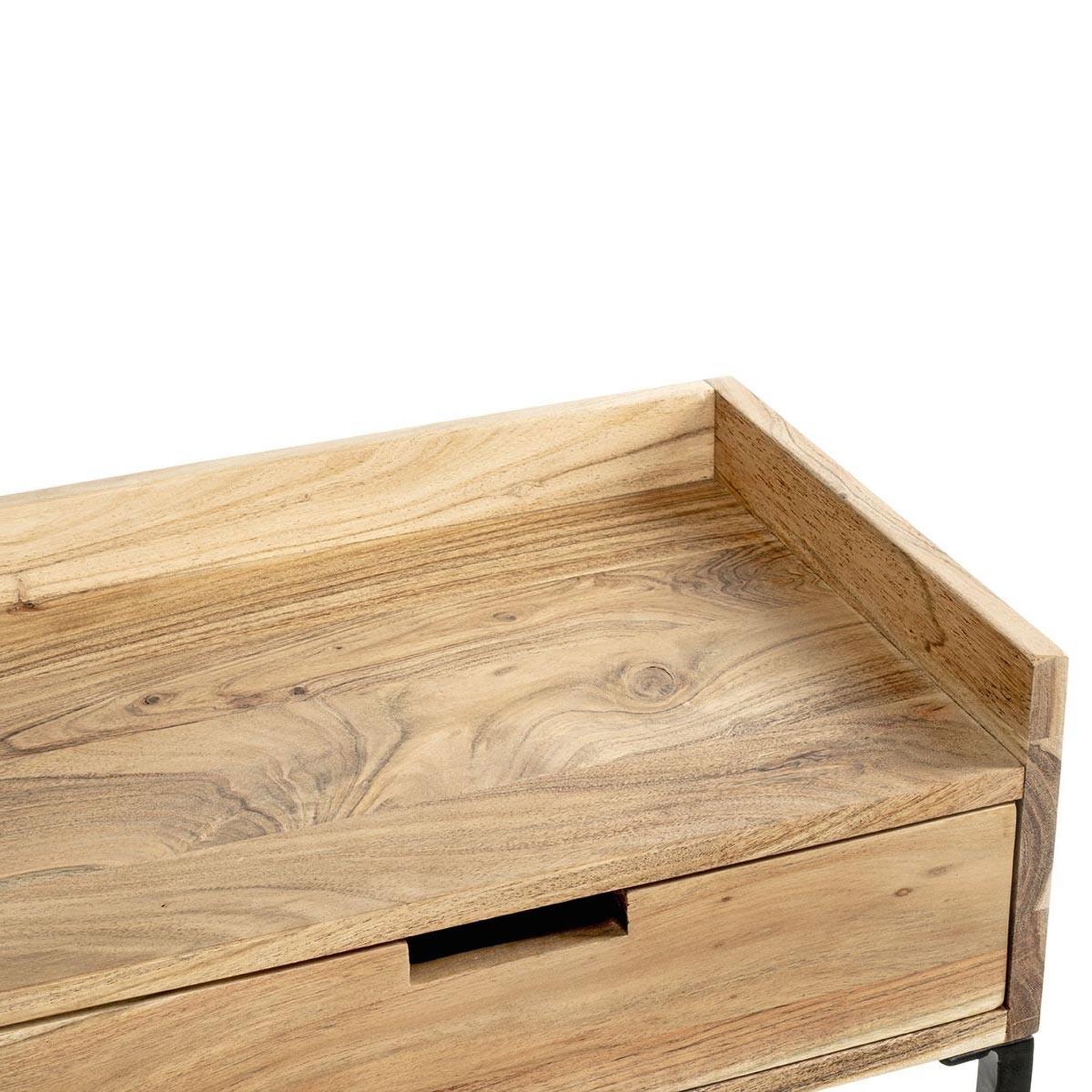 Voir la diapositive 2 : Paris Prix Console bureau 2 tiroirs  sphera  100cm naturel & noir