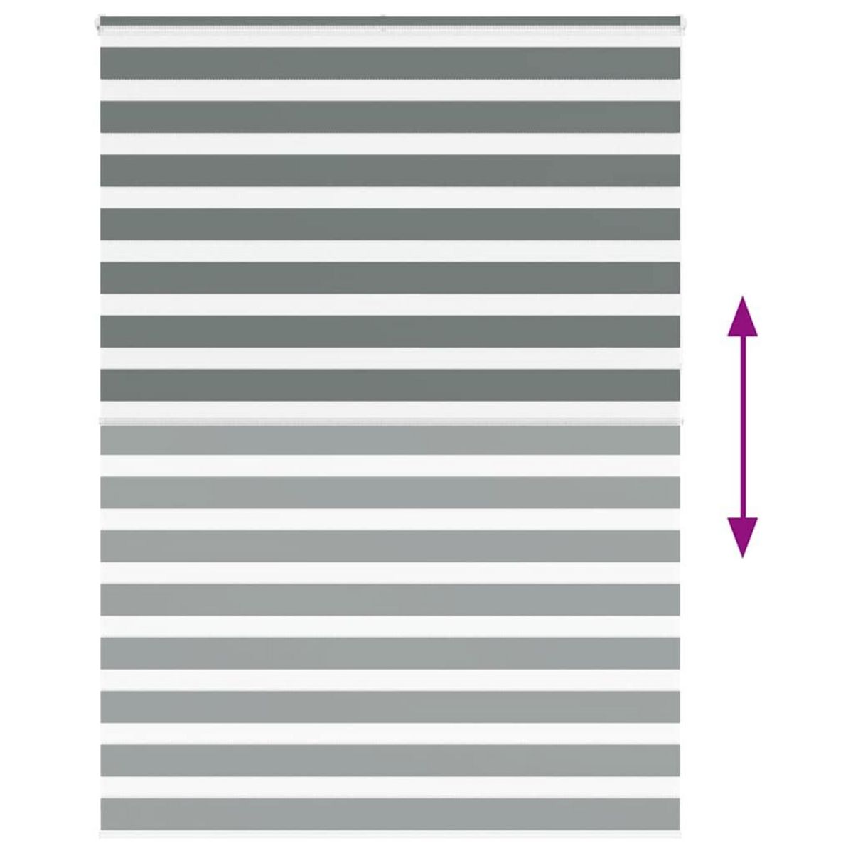 VIDAXL Store zebre gris fonce largeur du tissu 155,9 cm polyester