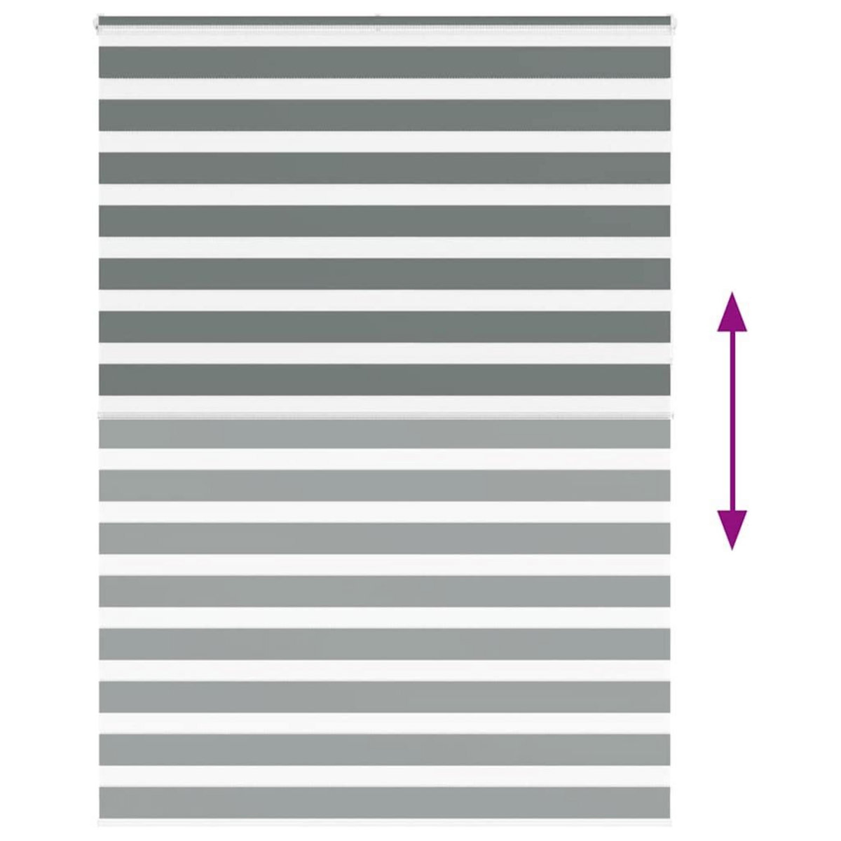 VIDAXL Store zebre gris fonce largeur du tissu 155,9 cm polyester